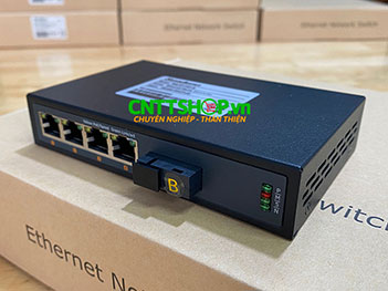 MG-4P-1SC-B Media Converter 4x 10/100/1000 POE+ 1xSC Port single mode TX1550/RX1310nm 1 sợi quang 20Km
