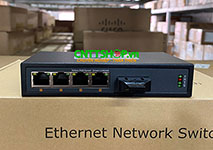Media Converter 4x 10/100/1000 POE+ 1xSC Port single mode 1310nm 2 sợi quang 20Km