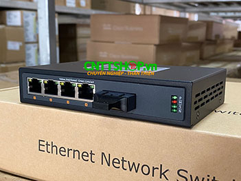 MG-4P-1SC Media Converter 4x 10/100/1000 POE+ 1xSC Port single mode 1310nm 2 sợi quang 20Km