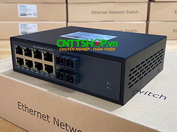 MG-8P-2SC Media Converter 8x 10/100/1000 POE+ 2xSC Port single mode 1310nm 2 sợi quang 20Km