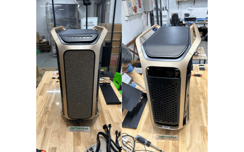 Thiết kế mặt trước và mặt sau của Case Cosmos Alpha Gold