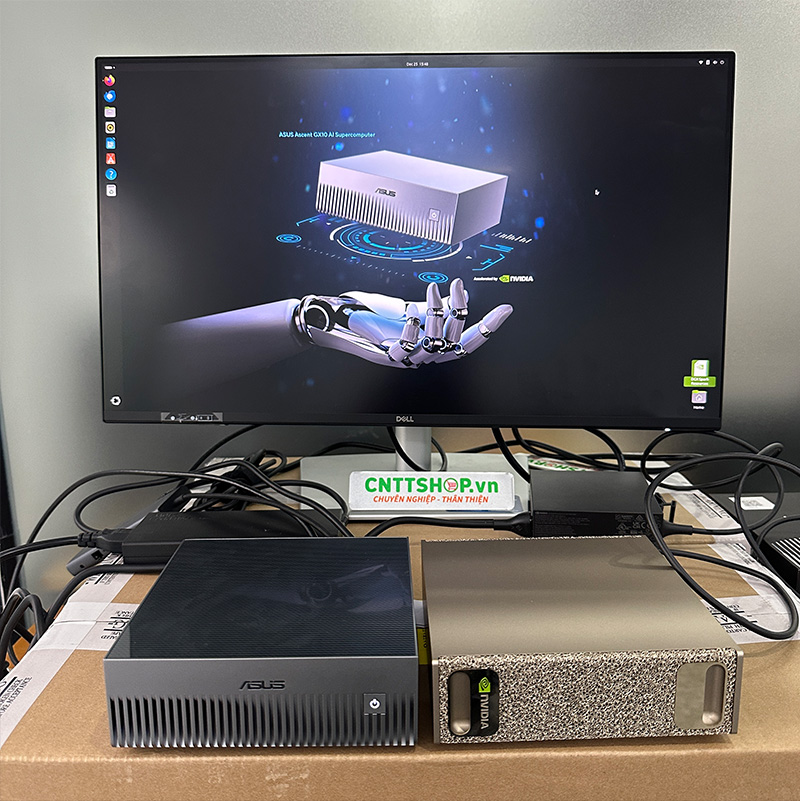 Asus Ascent GX10 là máy tính AI chính hãng từ thương hiệu Asus, có sức mạnh từ NVIDIA GB10 Grace Blackwell Superchip