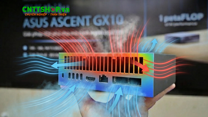 ASUS Ascent GX10 được trang bị hệ thống tản nhiệt thông minh với 7 cấp độ nhiệt