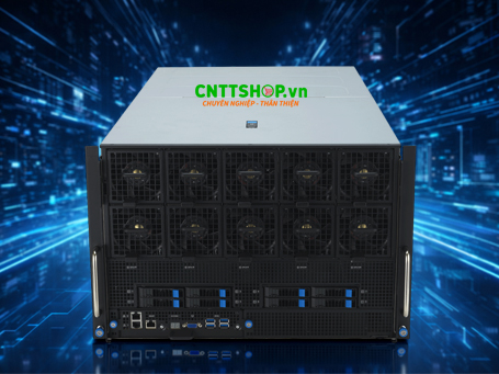 Máy chủ AI/HPC ASUS ESC N8-E11 2 CPU Intel Xeon Scalable 4th/5th Gen, NVIDIA HGX H100 8 GPU, 7U Rack Server