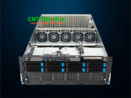 Máy Chủ AI ASUS ESC8000A-E12 Dual-CPU, 8 GPU, 4U Rack Server