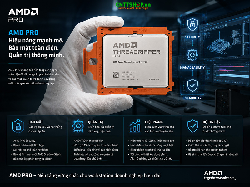 Bảo mật AMD Ryzen Threadripper PRO 9995WX