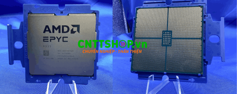 Thiết kế mặt trước sau của bộ vi xử lý Amd Epyc 9335