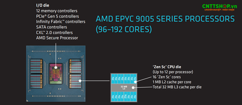 Kiến trúc Zen 5c của CPU 9005 series