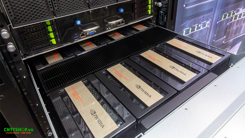 Cụm siêu tính toán NVIDIA HGX B300 bên trong máy chủ