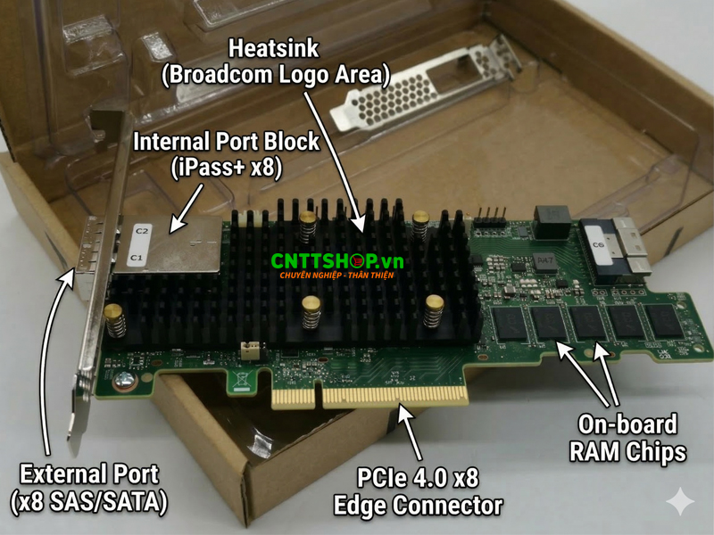 Thiết kế của cardraid Broadcom MegaRAID 9580-8i8e