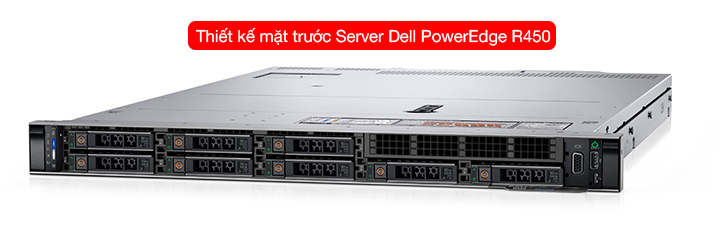 Thiết kế mặt trước của máy chủ Dell PowerEdge R450