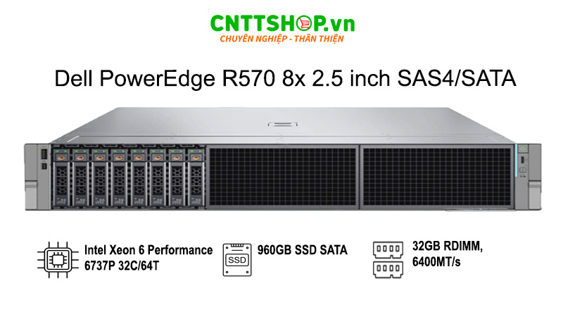 Cấu hình 8x 2.5Inch SATA Dell R570