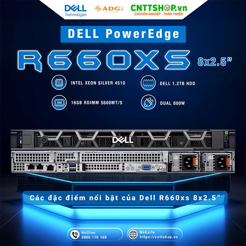 Máy chủ Dell PowerEdge R660XS 8x2.5 inch