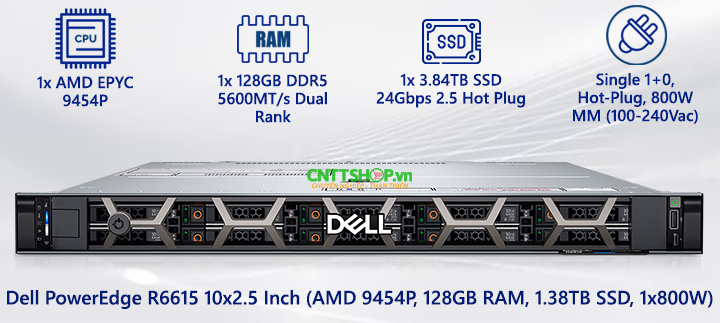 Dell PowerEdge R6615 phiên bản 10x2.5 Inch