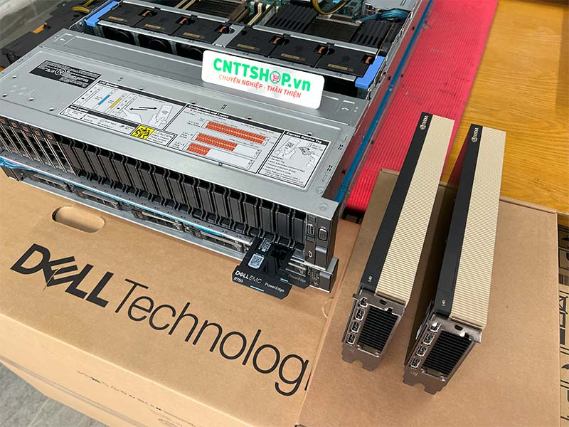 Máy chủ Dell R750 24x 2.5 có khả năng lắp đặt 2 GPU Ai hiệu suất cao