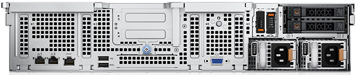 Mặt sau của máy chủ Dell PowerEdge R750xs