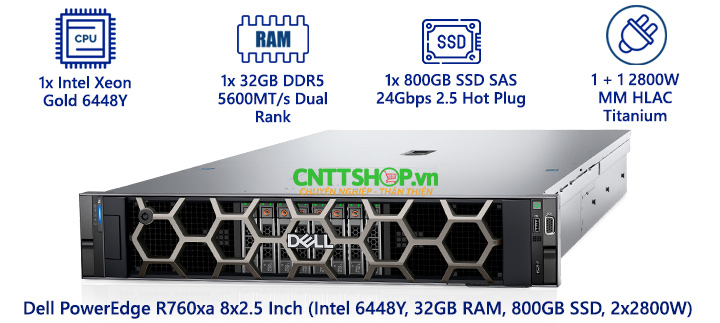 Dell PowerEdge R760xa 8x2.5 inch