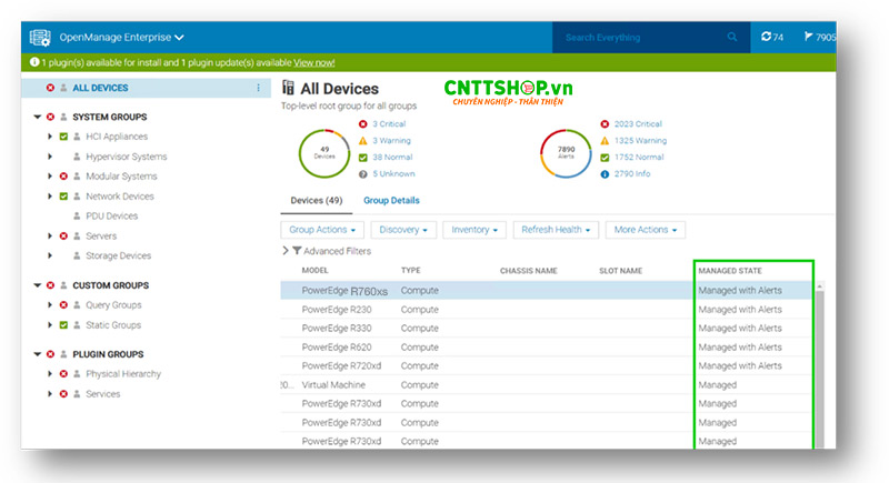 Máy chủ được tích hợp công cụ quản lý OpenManage Enterprise