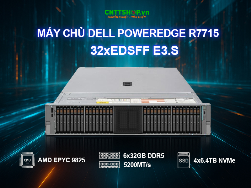 Giới thiệu máy chủ Dell PowerEdge R7715 32xEDSFF E3.S