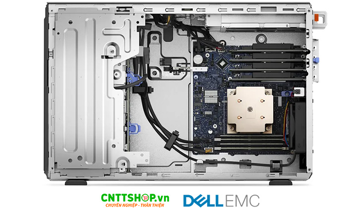 Thiết kế bên trong gọn gàng của máy chủ dell t350