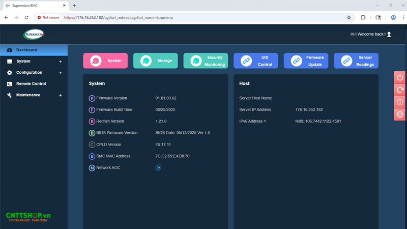 BMC được tích hợp trên máy chủ Supermicro
