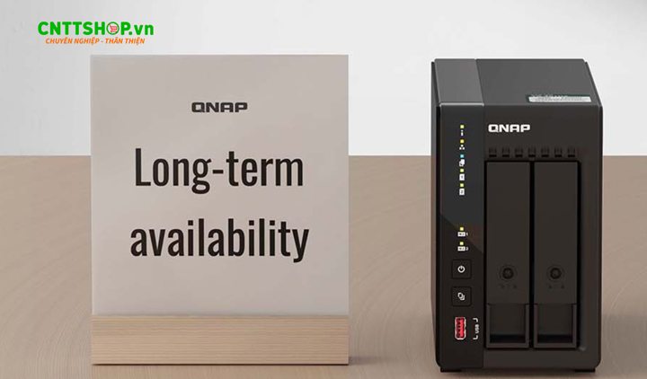 QNAP TS-253E-8G là NAS 2 BAY 3.5/2.5 inch dạng tower, cung cấp dung lượng lưu trữ 48TB có thể mở rộng