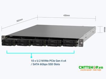 NAS QNAP TS-h1090FU-7302P-256G, 10Bay all-flash, AMD 7302P, 256GB DDR4, Enterprise
