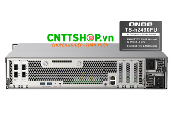NAS QNAP TS-h2490FU-7302P-256G All-Flash, 24 Bay, AMD 7302P, 256GB DDR4, Enterprise