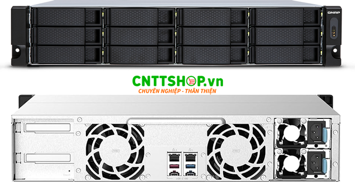 QNAP TS-1273AU-RP-8G là thiết bị NAS dạng rack 2U, trang bị CPU AMD Ryzen™ Embedded V1500B 4-core/8-thread 2.2 GHz. Thiết bị hỗ trợ tối đa 12 ổ cứng 3.5 inch SATA 