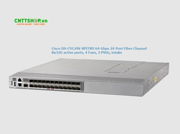 Cisco DS-C9124V-8PITK9 FC Switch, 8 active FC ports 32G, 1RU, intake