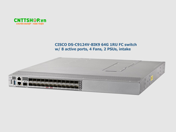 Cisco DS-C9124V-8IK9 FC Switch, 8 active FC ports 64G SW, 1RU, intake