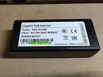 Nguồn POE-IN-30W PoE injector 44.0-57.0V, PoE OUT 30W, 1x GbE