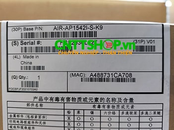 AIR-AP1542I-S-K9 Cisco Aironet 1540 Dual-band 802.11a/g/n/ac, Wave 2, internal omni antennas