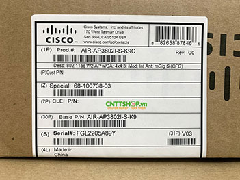 AIR-AP3802I-S-K9C Cisco Aironet wireless 3800 Series Access Point