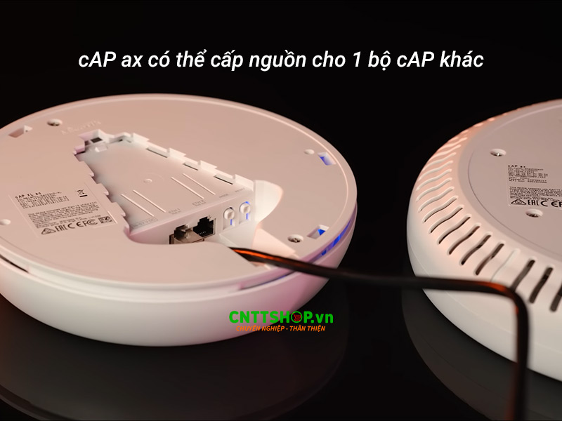 WiFi 6 Mikrotik cAPGi-5HaxD2HaxD hỗ trợ cả PoE IN và PoE Out