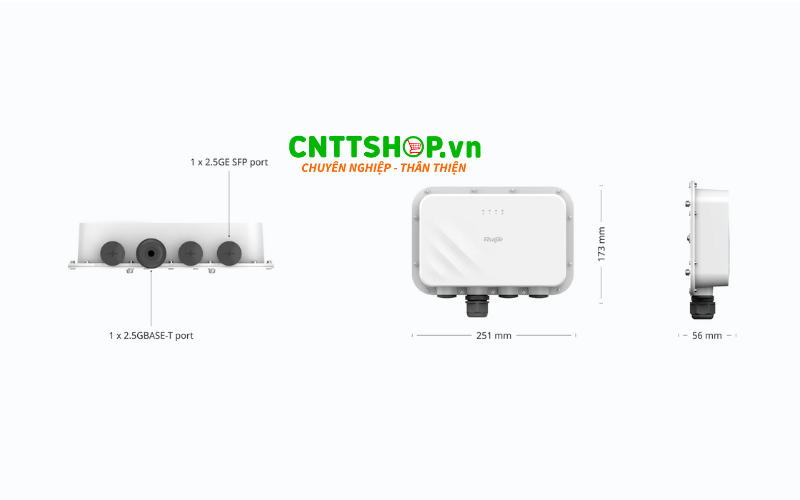 Cổng kết nối và thiết kế nhỏ gọn của Wifi RG-AP6920-D