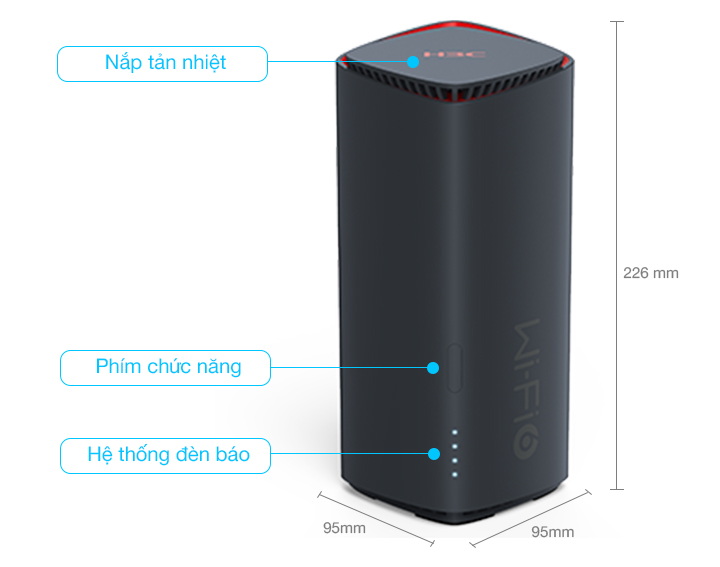 Thiết kế của router wifi 6 h3c bx54