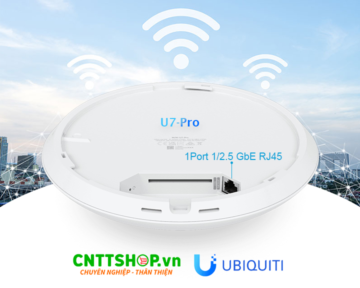 Thiết bị Wifi U7-Pro có 1 cổng kết nối LAN RJ45 1/ 2.5 GbE