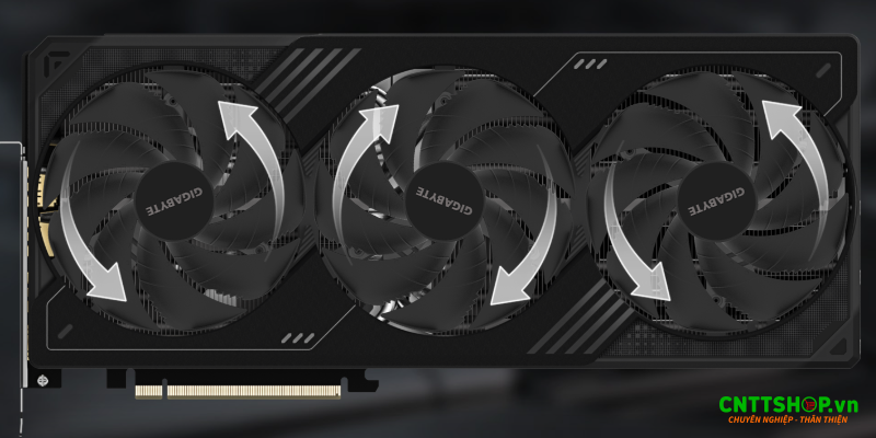 Tản nhiệt ba Hawk Fan của Gigabyte RTX 5090 WINDFORCE OC