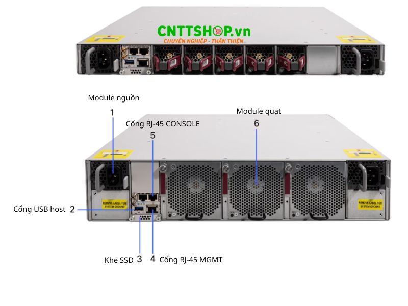 Thiết kế mặt sau Switch Cisco C9550 Series