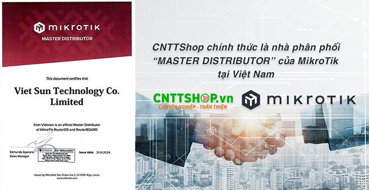 Viêt Thái Dương (CNTTShop) là nhà phân phối MikroTik tại Việt Nam