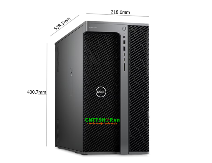 Dell Precision 7960 Tower kích thước Full-size cho phép sử dụng cấu hình phần cứng mạnh mẽ