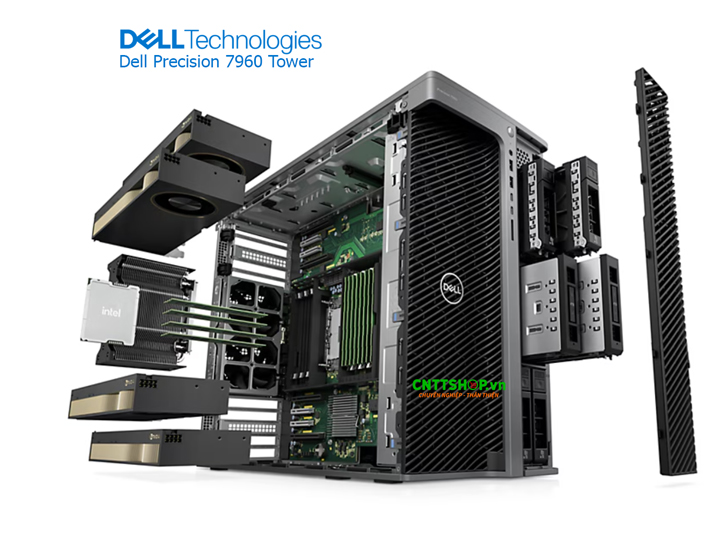 Dell Precision 7960 Tower thiết kế dễ dàng mở rộng và nâng cấp cấu hình