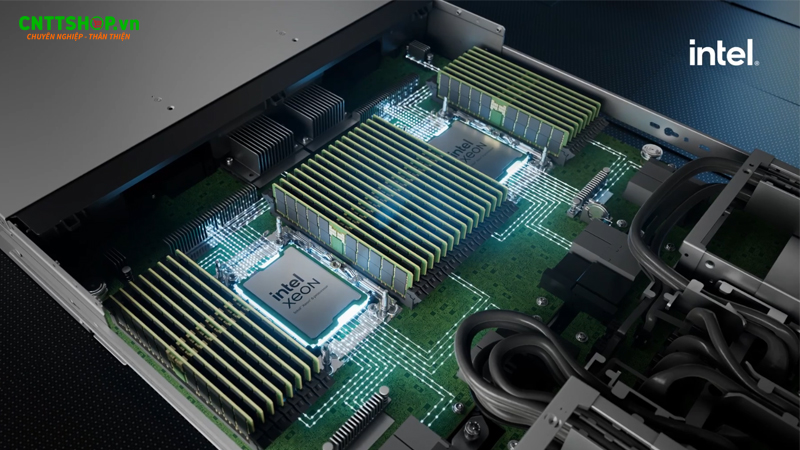 Thiết kế 2 socket hỗ trợ các CPU Intel Xeon 6 mạnh mẽ