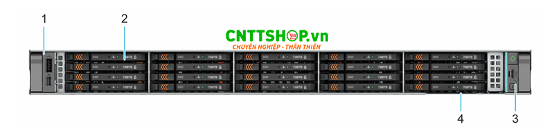 Cấu hình 20 ổ EDSFF E3.S Gen5 NVMe tối đa 1228.8 TB