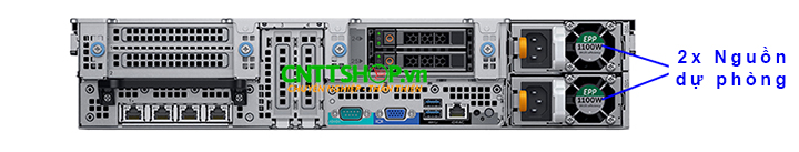 mặt sau máy chủ Dell PowerEdge R840