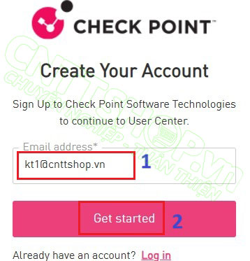 nhập email sử dụng để đăng ký tài khoản
