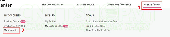 truy cập vào menu My Accounts