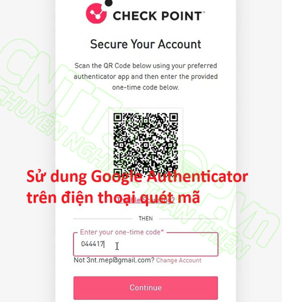 sử dụng ứng dụng google authenticator để tạo mã MFA