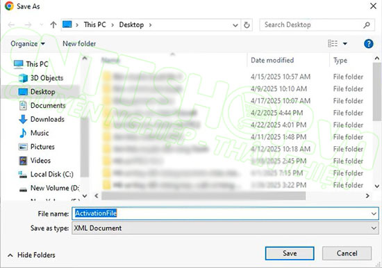 lưu file ActivationFile về máy tính